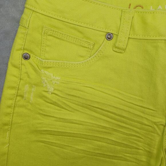Lauren Conrad Denim Jean Shorts Womens Size 6 Lime Cutoff 3" Mid Rise Distressed - Picture 3 of 11